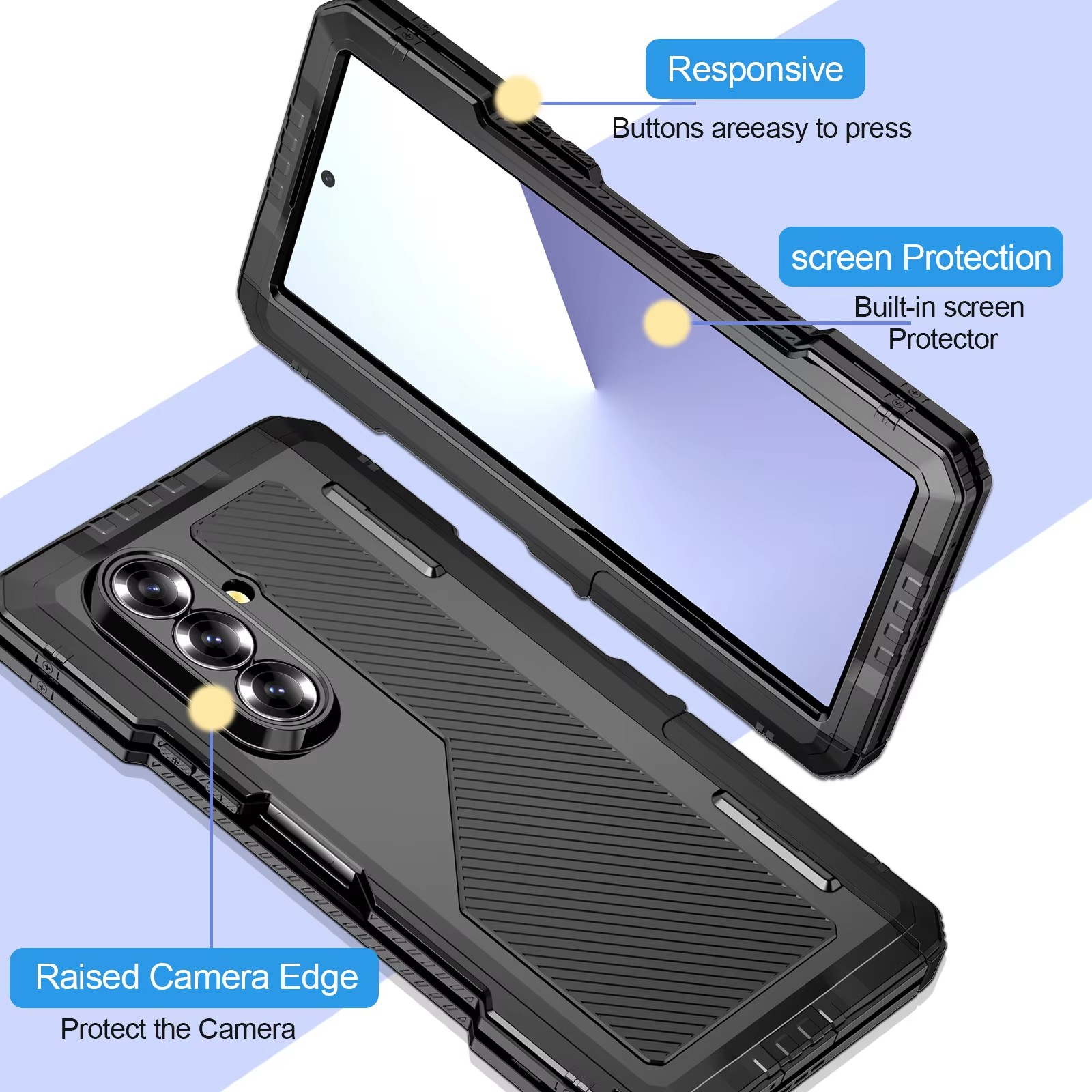 Heavy Duty 360 Full Body Protective Case - Pour Saumsung Z Fold 7 6